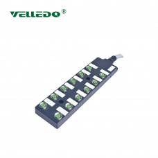 Распределительная коробка VELLEDQ M12-A3-12K4N-5.0TL/GY